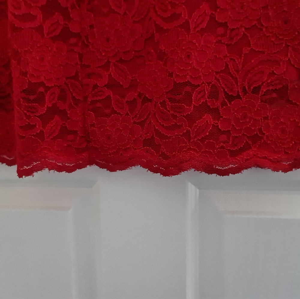 Red Lace Mini Dress - Picture 6 of 7